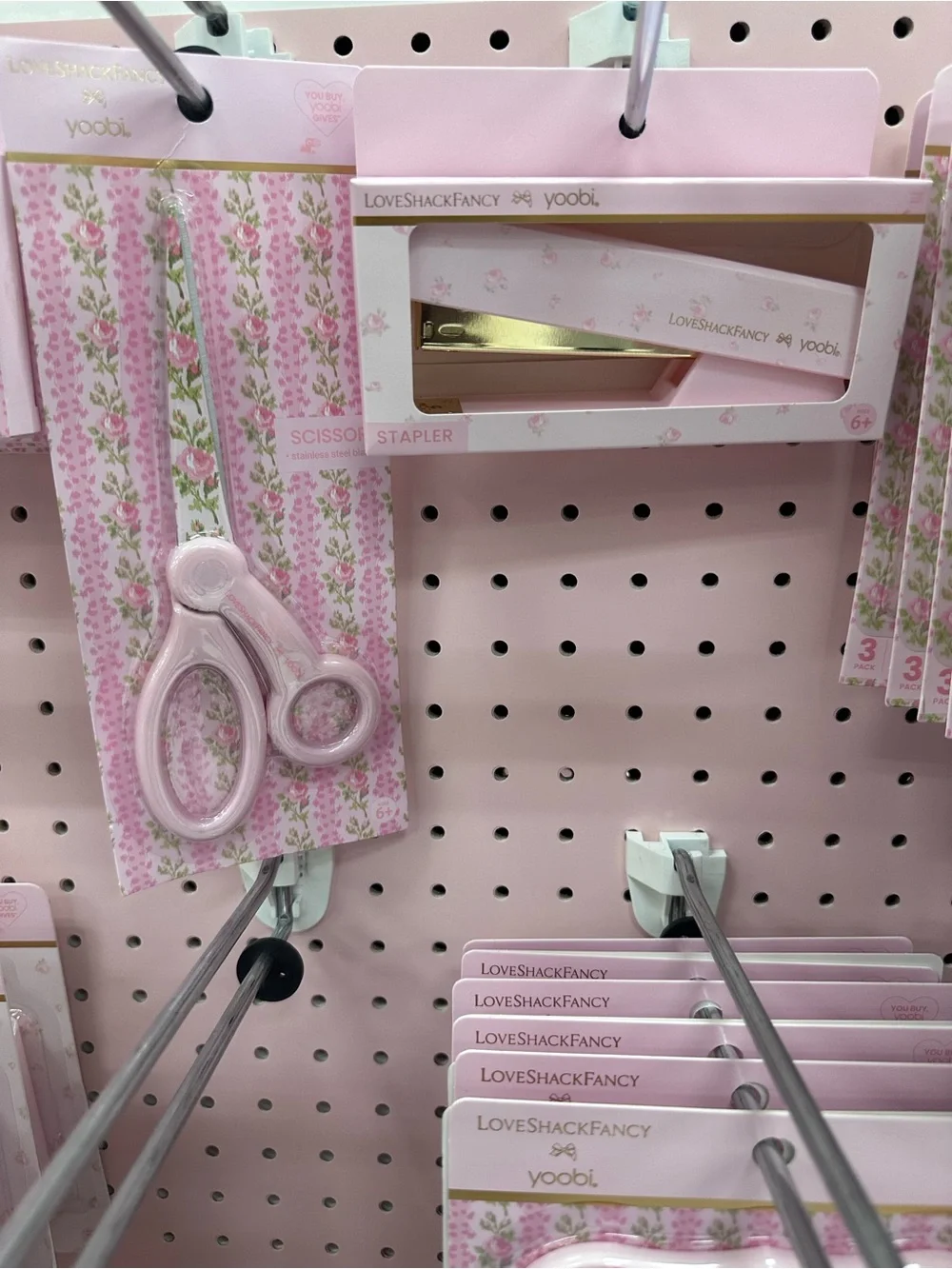 Love Shack Fancy x yoobi Pink Floral Stapler/Scissors/Tape Dispenser- Gift Set